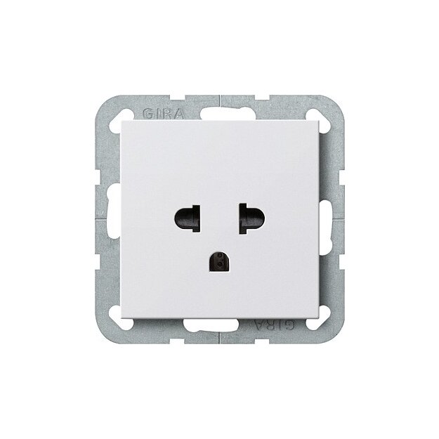 Gira 284027 Steckdose Schutz EURO-US 16 A System 55 Reinweiß matt