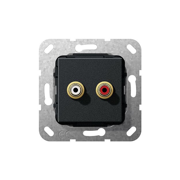 Gira 563210 C-Audio Lötanschluss Einsatz Schwarz matt