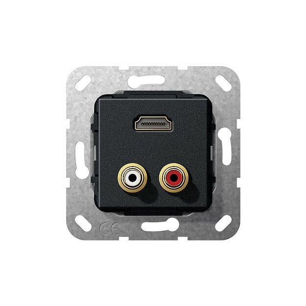 Gira 567410 C-Audio HDMI™ K-Peitsche Einsatz Schwarz matt