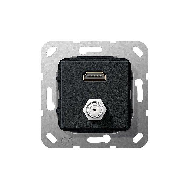 Gira 567510 HDMI™ SAT-F-Buchse Kupplung Einsatz Schwarz matt