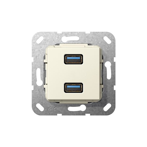 Gira 568501 USB 3.0 A 2-fach K-Peitsche Einsatz Cremeweiß