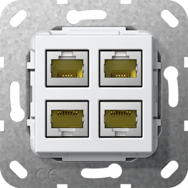 Gira 569903 Modular Jack RJ45 Cataster6A 10 Gbit 4-fach Einsatz Reinweiß