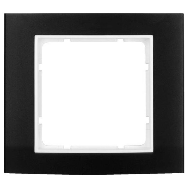 Berker 10113025 Rahmen 1-fach B.3 Alu schwarz/Polarweiß