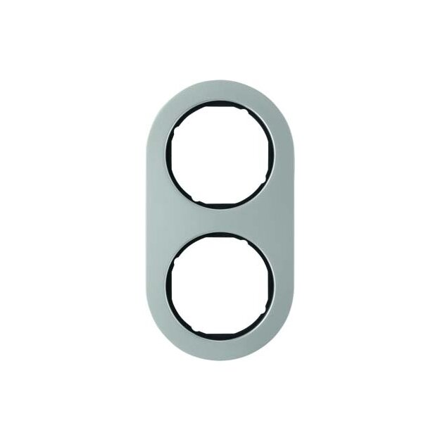 Berker 10122004 Rahmen 2-fach Serie R.Classic Edelstahl/Schwarz
