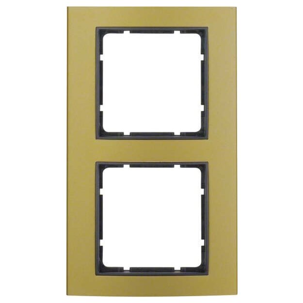 Berker 10123016 Rahmen 2-fach B.3 Alu gold/Anthrazit