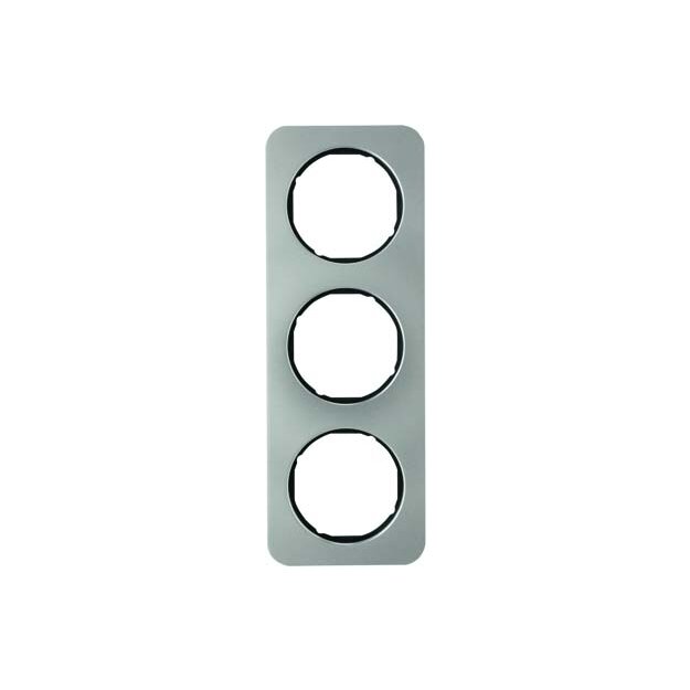 Berker 10132104 Rahmen 3-fach R.1 Edelstahl/Schwarz