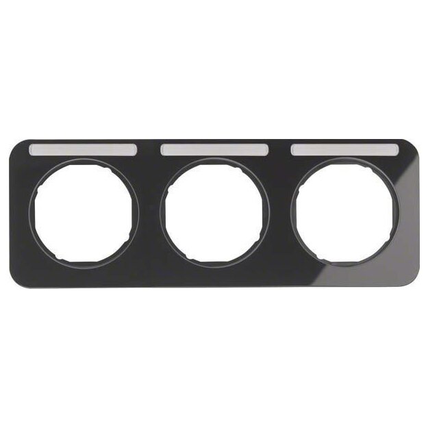 Berker 10132135 Rahmen 3-fach mit Beschriftungsfeld R.1 Schwarz glänzend