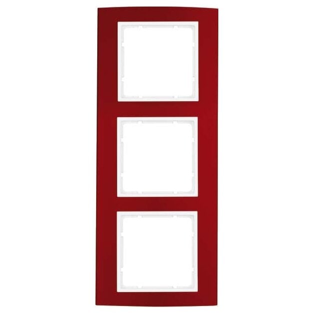 Berker 10133022 Rahmen 3-fach B.3 Alu Rot/Polarweiß
