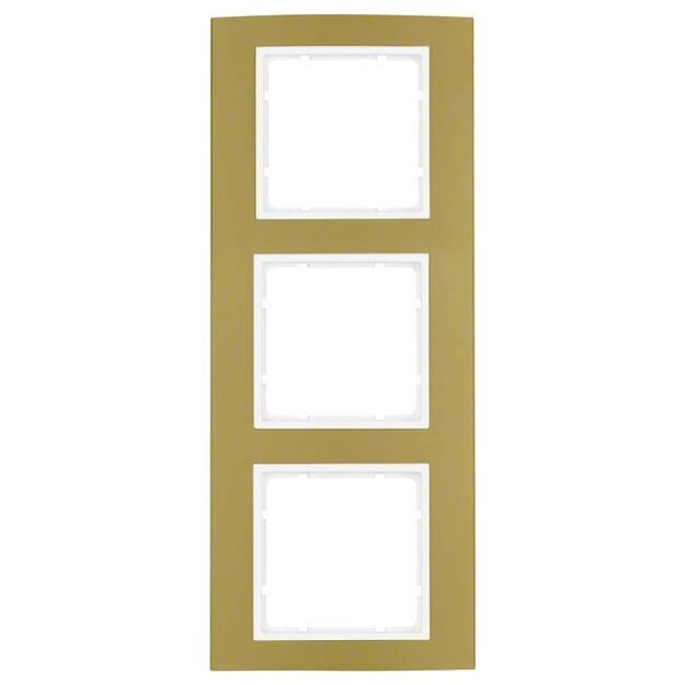 Berker 10133046 Rahmen 3-fach B.3 Alu gold/Polarweiß