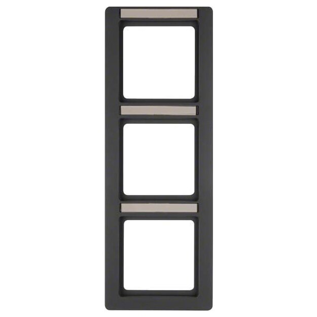 Berker 10136016 Rahmen 3-fach mit Beschriftungsfeld Q.1 Anthrazit Samt