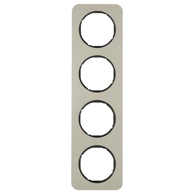 Berker 10142104 Rahmen 4-fach R.1 Edelstahl/Schwarz