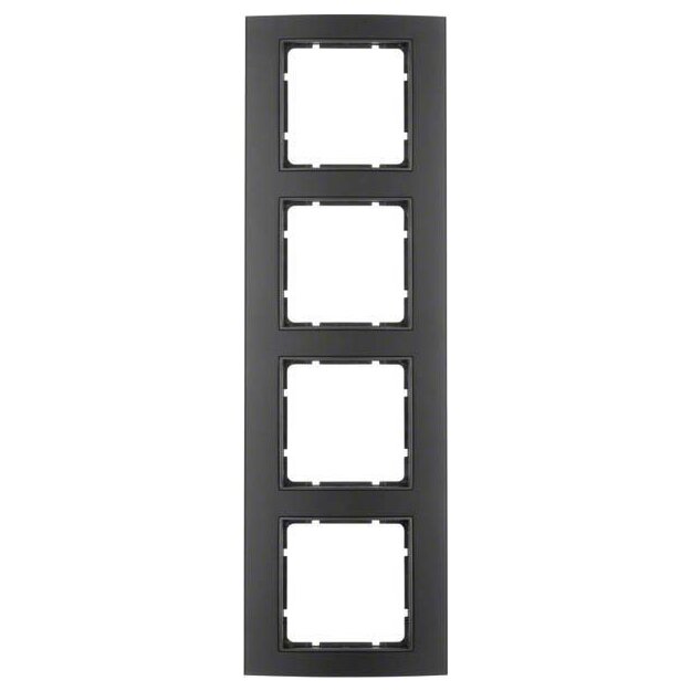 Berker 10143005 Rahmen 4-fach B.3 Alu Schwarz/Anthrazit