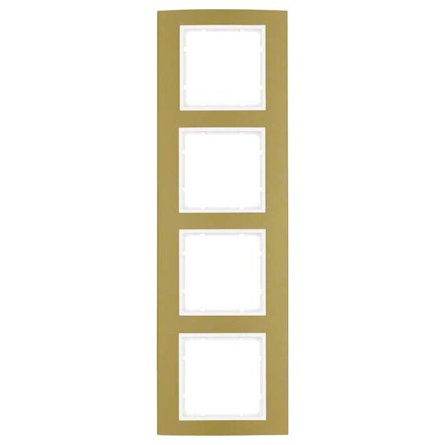 Berker 10143046 Rahmen 4-fach B.3 Alu gold/Polarweiß