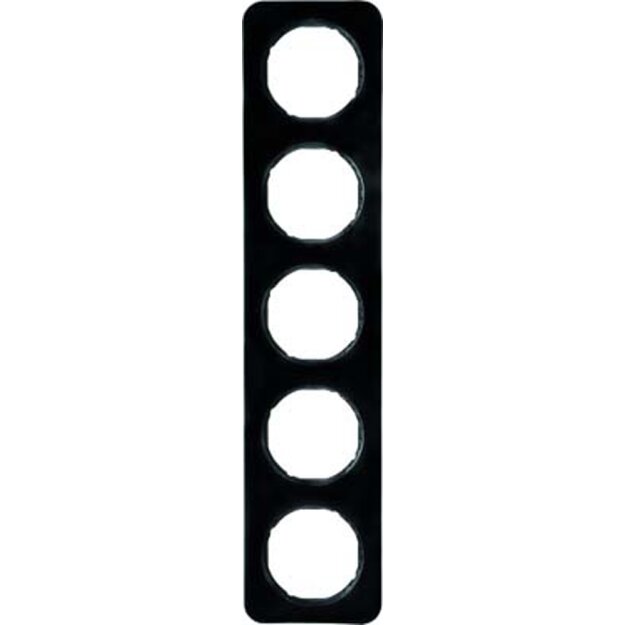 Berker 10152145 Rahmen 5-fach R.1 Schwarz glänzend