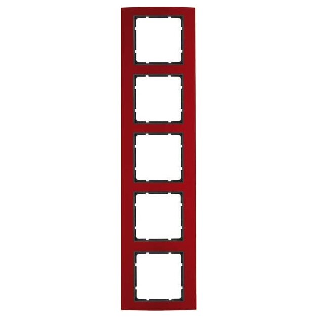 Berker 10153012 Rahmen 5-fach B.3 Alu Rot/Anthrazit