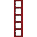 Berker 10153012 Rahmen 5-fach B.3 Alu Rot/Anthrazit