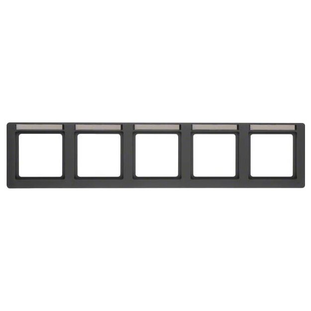 Berker 10256016 Rahmen 5-fach mit Beschriftungsfeld waagerecht Q.1 Anthrazit matt