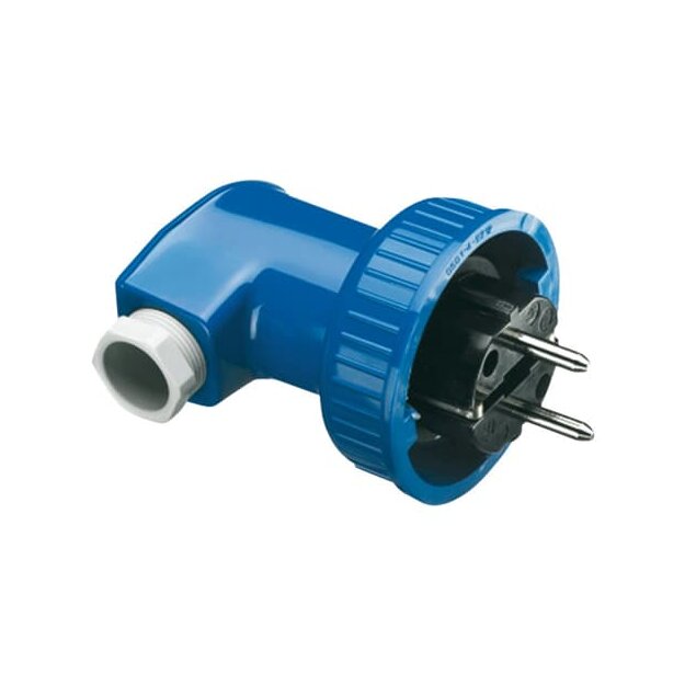 Busch-Jaeger 74 WD SCHUKO® Stecker 2-polig (2 P + E) (Thermoplast) Blau 2CKA002211A0092