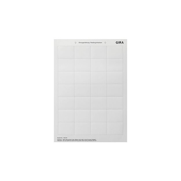 Gira 145600 Beschriftungsbögen 46,9 x 36,9 mm Zubehör