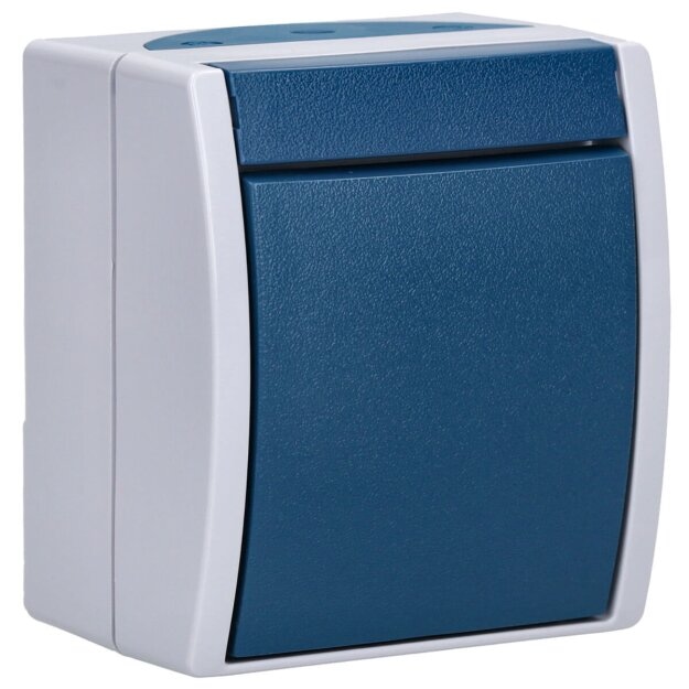 Busch-Jaeger 2601/7 W-53 Wippschalter Kreuzschaltung (Thermoplast) Grau ocean® (IP 44) Aufputz 2CKA001085A1604
