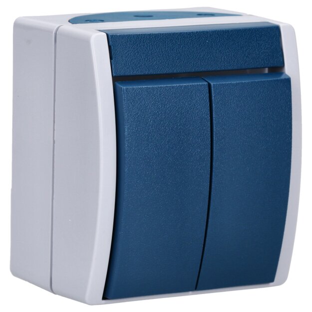 Busch-Jaeger 2601/5 W-53 Wippschalter Serienschaltung (Thermoplast) Grau ocean® (IP 44) Aufputz 2CKA001085A1606