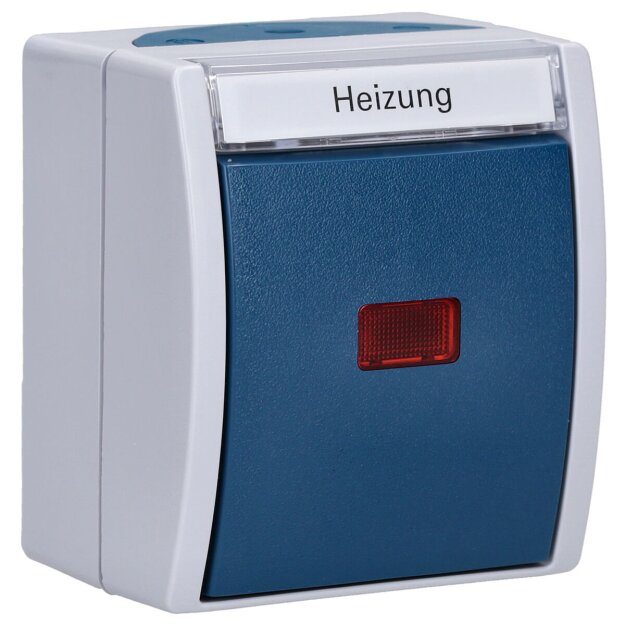 Busch-Jaeger 2601/6 SKWNH-53 Wippkontrollschalter/Heizungsschalter Aus- und Wechselschaltung (Thermoplast) Grau ocean® (IP 44) Aufputz 2CKA001085A1609