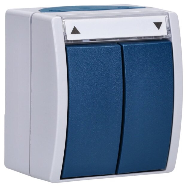 Busch-Jaeger 2601/4 W-53 Jalousieschalter Wippschalter, 1-polig (Thermoplast) Grau ocean® (IP 44) Aufputz 2CKA001085A1612