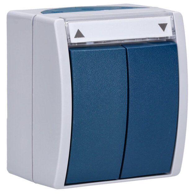 Busch-Jaeger 2621/4 W-53 Jalousietaster Wipptaster, 1-polig (Thermoplast) Grau ocean® (IP 44) Aufputz 2CKA001442A0469