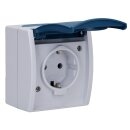 Busch-Jaeger 20 EW-53 SCHUKO® Steckdose mit Klappdeckel (Thermoplast) Grau ocean® (IP 44) Aufputz Steckdose 2CKA002083A0817