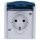 Busch-Jaeger 20 EW-53 SCHUKO® Steckdose mit Klappdeckel (Thermoplast) Grau ocean® (IP 44) Aufputz Steckdose 2CKA002083A0817