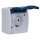 Busch-Jaeger 20 EW-53 SCHUKO® Steckdose mit Klappdeckel (Thermoplast) Grau ocean® (IP 44) Aufputz Steckdose 2CKA002083A0817