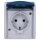 Busch-Jaeger 20 EWN-53 SCHUKO® Steckdose mit Klappdeckel und Beschriftungsfeld (Thermoplast) Grau ocean® (IP 44) Aufputz Steckdose 2CKA002083A0818
