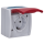 Busch-Jaeger 20 EW/DVN-53 SCHUKO® Steckdose mit rotem Klappdeckel (Thermoplast) Grau ocean® (IP 44) Aufputz Steckdose 2CKA002083A0825