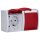 Busch-Jaeger 20/2 EW/DVN-53 SCHUKO® Steckdose 2-fach, mit roten Klappdeckeln (Thermoplast) Grau ocean® (IP 44) Aufputz Steckdose 2CKA002084A0700