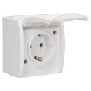 Busch-Jaeger 20 EW-54 SCHUKO® Steckdose mit Klappdeckel (Thermoplast) Alpinweiß ocean® (IP 44) Aufputz Steckdose 2CKA002083A0834