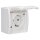 Busch-Jaeger 20 EW-54 SCHUKO® Steckdose mit Klappdeckel (Thermoplast) Alpinweiß ocean® (IP 44) Aufputz Steckdose 2CKA002083A0834