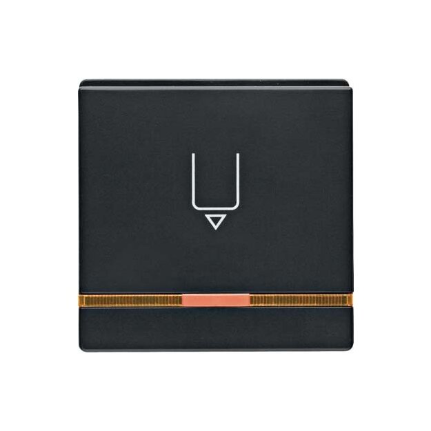 Berker 16406086 Hotelcard-Schaltaufsatz mit Aufdruck und Oranger Linse Q.1/Q.3 Anthrazit samt