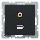 Berker 3315396086 USB/3 5 mm Audio Steckdose Q.1/Q.3...