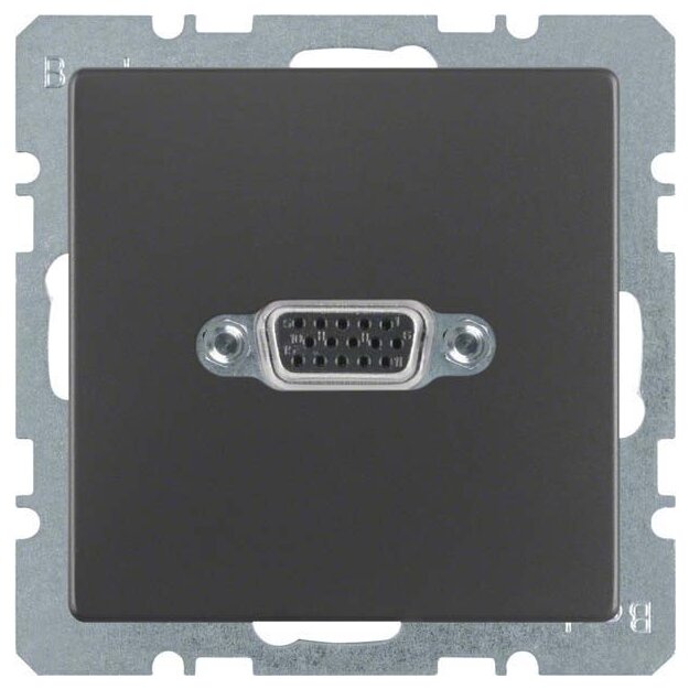 Berker 3315416086 VGA Steckdose mit Schraub-Liftklemmen Q.1/Q.3 Anthrazit samt