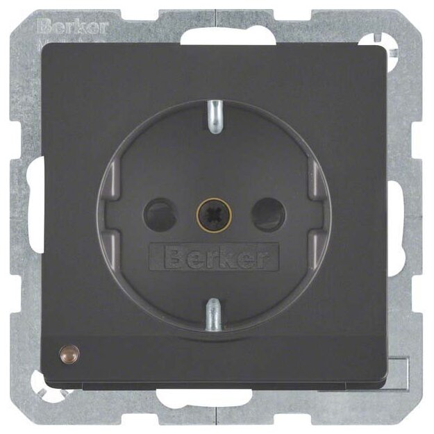 Berker 41096086 Steckdose SCHUKO mit LED-Orientierungslicht und erhöhter Berührungsschutz Q.1/Q.3 Anthrazit samt