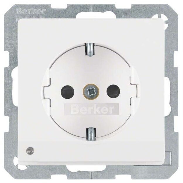 Berker 41096089 Steckdose SCHUKO mit LED-Orientierungslicht Q.1/Q.3 Polarweiß samt