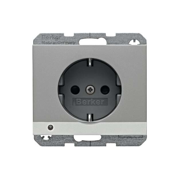Berker 41097004 Steckdose SCHUKO mit LED-Orientierungslicht K.5 Edelstahl lackiert