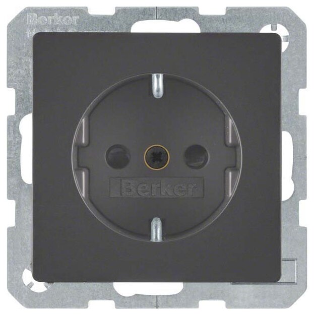 Berker 41236086 Steckdose SCHUKO mit erhöhtem Berührungsschutz Q.1/Q.3 Anthrazit samt