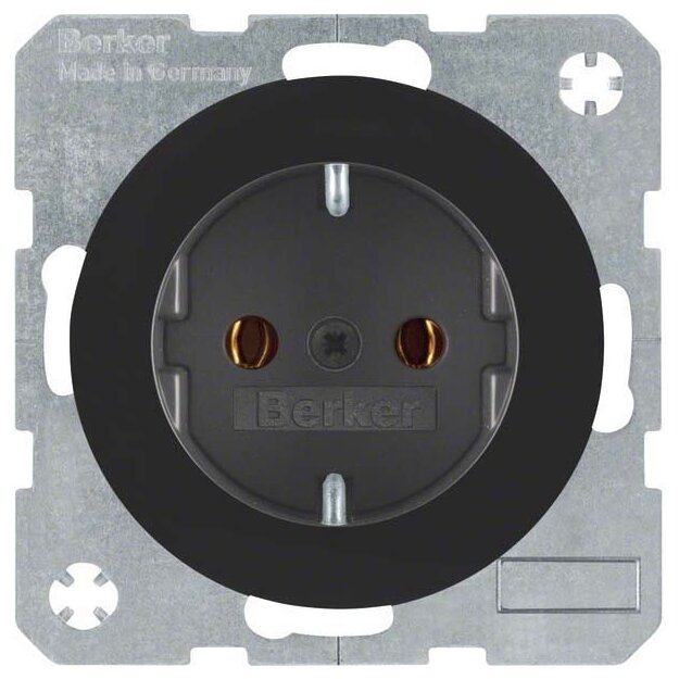 Berker 41432045 Steckdose SCHUKO R.1/R.3 Schwarz glänzend