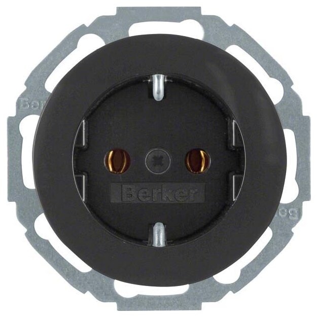 Berker 41452045 Steckdose SCHUKO Serie R.Classic Schwarz glänzend