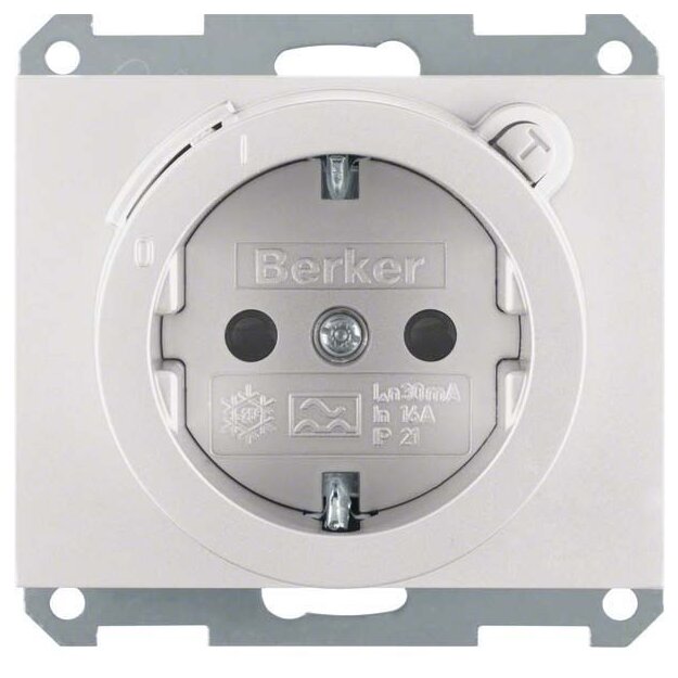 Berker 47087003 Steckdose SCHUKO mit FI-Schutzschalter mit erhöhtem Berührungsschutz K.5 Alu