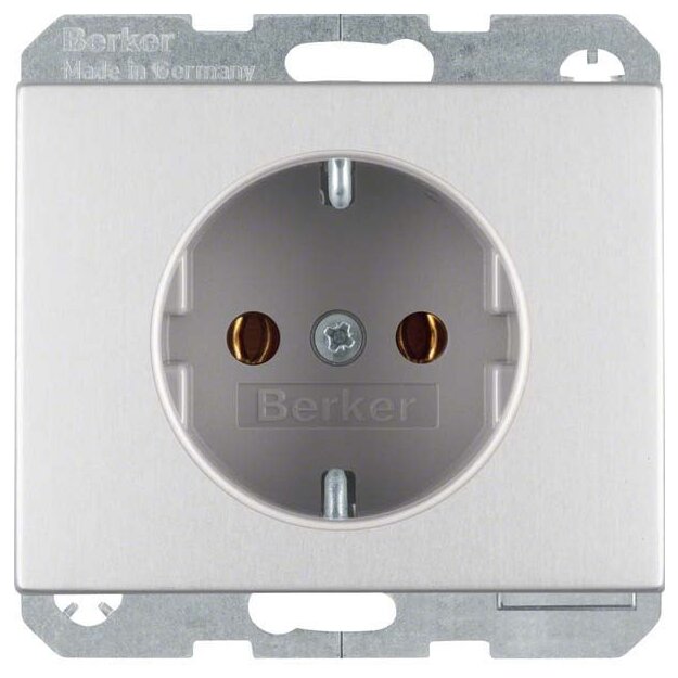 Berker 47157003 Steckdose Schuko K.5 mit Schraub-Liftklemmen K.5 Aluminium eloxiert