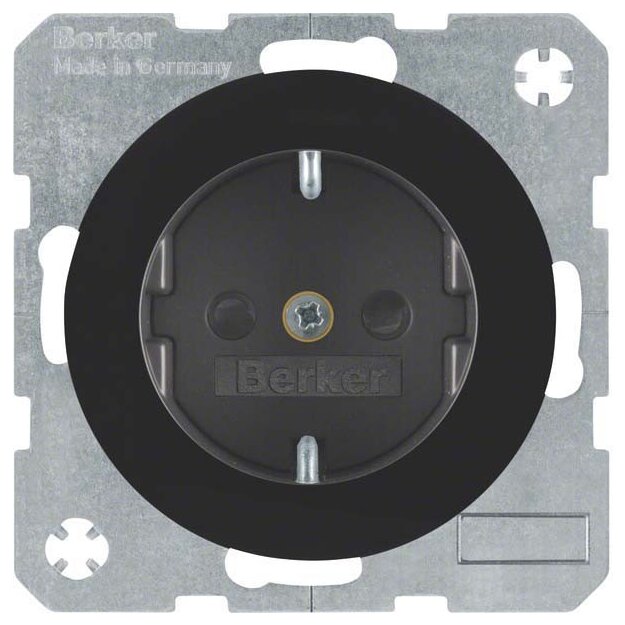 Berker 47232045 Steckdose SCHUKO mit erhöhtem Berührungsschutz R.1/R.3 Schwarz glänzend