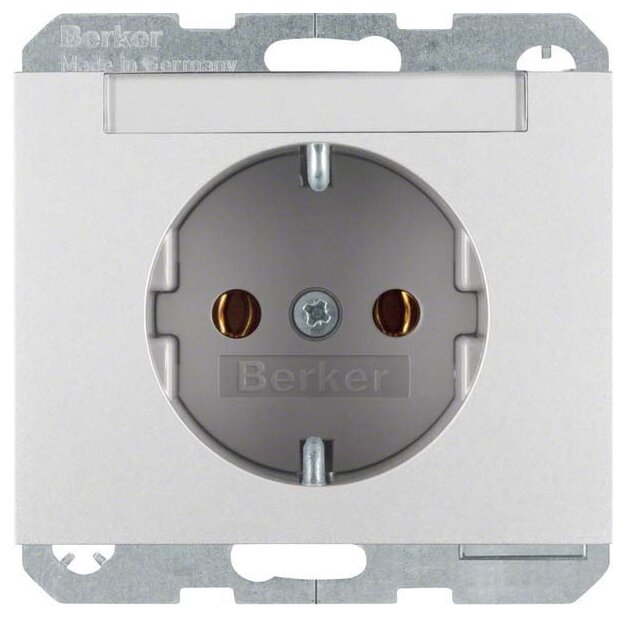 Berker 47397003 Steckdose SCHUKO mit Beschriftungsfeld K.5 Alu