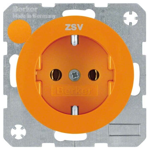 Berker 47432007 Steckdose SCHUKO mit Aufdruck R.1/R.3 Orange glänzend
